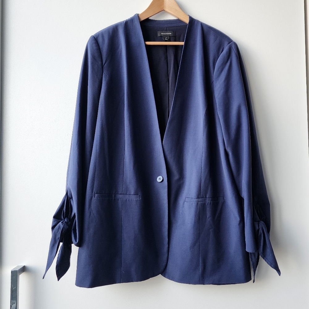 Halogen Long Tie Sleeve Oversized Blazer Jacket